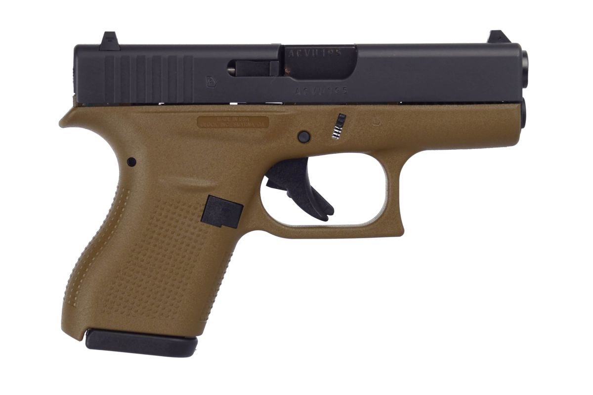 Glock G42 Flat Dark Earth .380 ACP 6Rd 3.25 UI4250201DE | 6+1
