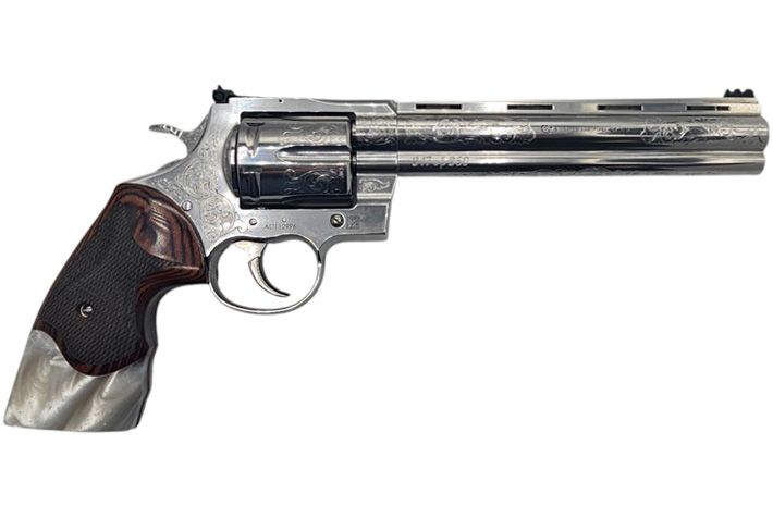 Colt Anaconda CNC .44 Mag 8in Barrel engraved rosewood and pearl