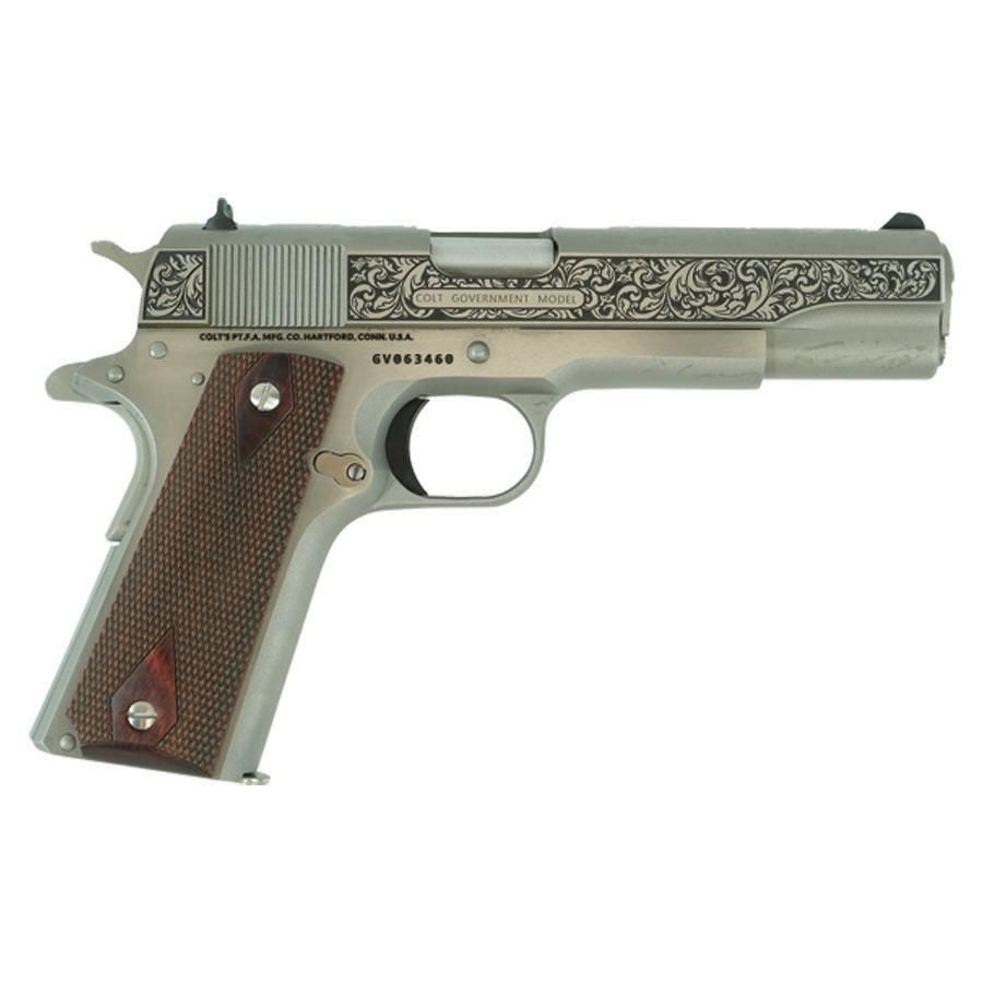 Colt Government Model .45 ACP 5in Brl Stainless Filigree Frame