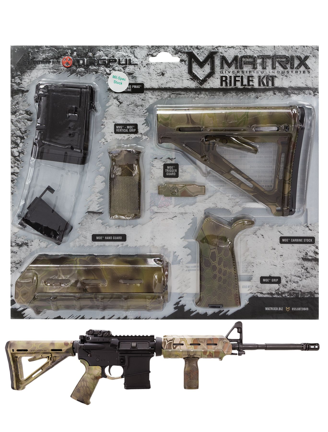 MDI Magpul MilSpec AR-15 10 RND Furniture Kit Mandrake | MAGMIL62KM