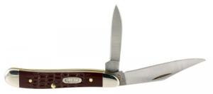 Case Peanut Folder 2.1"/1.53" Stainless Steel Clip Point/Drop Point Synthetic Brown