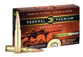 Federal Gold Medal 6mm Creedmoor 105 gr Berger Hybrid Open Tip Match 20 Bx/ 10 Cs