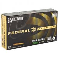 Main product image for Federal Premium Gold Medal 6.5 Creedmoor 140 gr Sierra MatchKing Hollow Point Boat-Tail 20 Bx/ 10 Cs