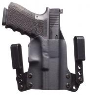 BlackPoint Mini Wing Black Kydex Holster w/Leather Wings IWB fits For Glock 19, 23 Right Hand - 101871