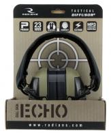 Radians Tactical Diffusor Electronic Muff Polymer 23 dB Over the Head Tan Ear Cups w/Black Band - CSE10BX