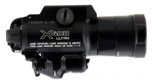 Surefire X400 Ultra White LED 1000 Lumens Red Laser CR123A Lithium Battery Black Aluminum - X400UHARD