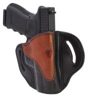 1791 Gunleather BH2.1 Black w/Brown Trim Leather OWB fits For Glock 17/S&W Shield/Sprgfld XD9 Right Hand - BH21BLBR