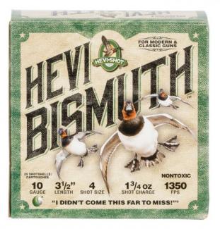Main product image for HEVI-Round Hevi-Bismuth Waterfowl 10 Gauge 3.5" 1 3/4 oz 4 Round 25 Bx/ 10 Cs
