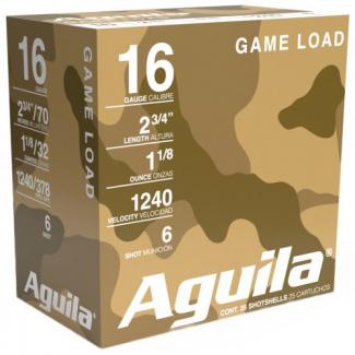 Main product image for Aguila Field 16 Gauge 2.75" 1 1/8 oz 6 Shot 25 Bx/ 10 Cs