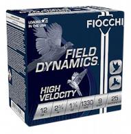 Fiocchi High Velocity 12 Gauge Ammo  2-3/4" 1 1/4 oz  #9 Shot 25rd box