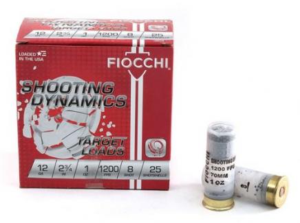 Fiocchi Shooting Dynamics Target Load 12 GA 2.75" 1oz #8 25rd  1170FPSBox