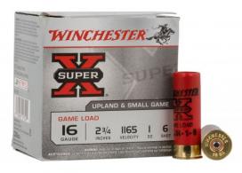 Winchester Ammo Super X Game Load 16 Gauge 2.75" 1 oz 6 Shot 25 Bx/ 10 Cs