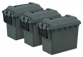 Reliant 3-Piece Mini Ammo Box Green Plastic 8.50" x 6.75" x 4.25" (Empty Boxes) - 10081