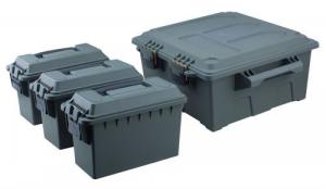 Reliant 4-Piece Ammo Box 30 Cal 3 Ammo Box, 1 Ammo Crate Green Plastic (Empty Boxes) - 10134
