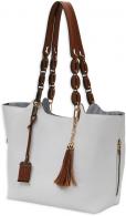 Bulldog Tote Style Purse Braided White Leather Shoulder Most Small Pistols & Revolvers Ambidextrous Hand - BDP055