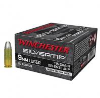 Winchester Silvertip Silvertip Jacket Hollow Point 9mm Ammo 115 gr 20 Round Box - W9MMST