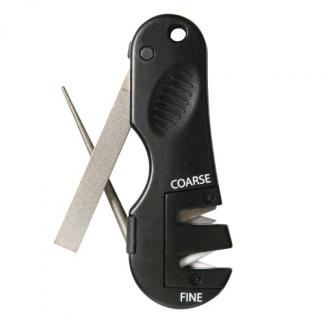 AccuSharp 4-in-1 Knife & Tool Sharpener Fine, Coarse Diamond Tungsten Carbide Sharpener Plastic Handle Black