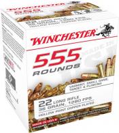 Winchester USA 22 LR Ammo 36 gr Copper Plated Hollow Point  555 Round box - 22LR555HP