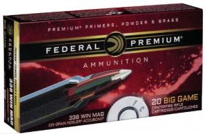 Federal 338 Winchester Magnum 225 Grain Nosler AccuBond