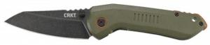 Columbia River Overland 3" Sheepsfoot Plain Stonewashed 8Cr13MoV SS G10 Green/Stainless Handle Folding - 6280