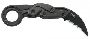 Columbia River Provoke 2.41" Folding Veff Serrated Black TiN D2 Steel Blade Black Anodized Aluminum Handle