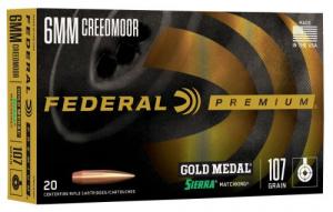 Federal Gold Medal 6mm Creedmoor 109 gr Long Range Hybrid Target 20 Bx/ 10 Cs