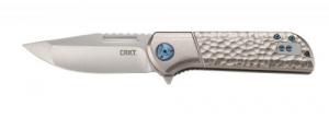 Columbia River Lanny 3.18" Folding Modified Clip Point Plain Satin 8Cr13MoV SS Blade 6061 Aluminum Handle - 6525