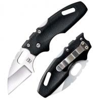 Cold Steel Mini Tuff Lite 2" Folding Plain 4034 Stainless Steel Blade Black Griv-Ex Handle