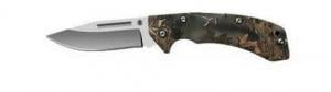 AccuSharp Lockback 3" Folding Plain Stainless Steel Blade Camo Handle - 713C