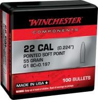 Winchester Ammo Centerfire Rifle Reloading .223 Remington .224 55 gr Pointed Soft Point (PSP) 100 Per Box - WB223SP55X