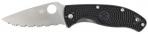 Spyderco Tenacious Lightweight 3.39" Folding Serrated 8Cr13MoV SS Blade FRN Black Handle - C122SBK