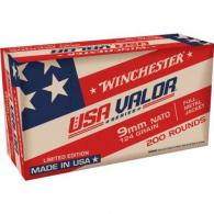 Winchester USA Valor Full Metal Jacket 9mm NATO Ammo 124 gr 200 Round Box