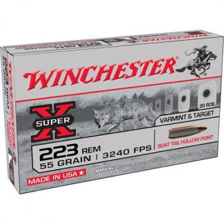 Main product image for Winchester Super X Boat Tail Hollow Point 223 Remington Ammo 20 Round Box