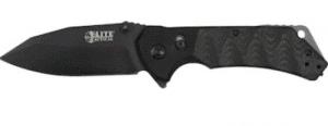 Elite Tactical Parallax 3.50" Folding Drop Point Plain Black D2 Steel Blade/ Black G10 Handle Features Clamshell Pa - ETFDR005BKCS