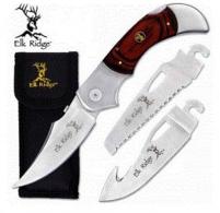 Elk Ridge Xchange Interchangeable Blades 3.60" Folding Drop Point/Gut Hook/Saw - ER942BKCS