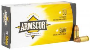 Armscor Pistol Ammo 9mm 124 gr Full Metal Jacket (FMJ) 50 Bx/ 20 Cs - 50282