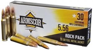 Armscor Rifle Ammo rock pack 5.56x45mm NATO 55 gr Full Metal Jacket (FMJ) 30 Bx/ 10 Cs - 50113