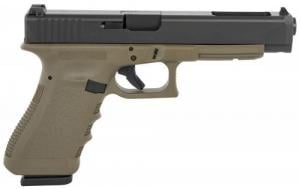 Glock G34 Gen3 Competition 9mm Luger 5.31" 10+1 Flat Dark Earth Frame with Matte Black Steel Slide, Finger Grooved Rou - PI3437101