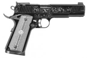 Girsan MC1911 Match Lux 45 ACP 5" 8+1 Overall Black Chrome Engraved Stainless Steel Frame & Slide - 390098