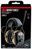 Peltor Worktunes 24 dB Over the Head Yellow Earcups with Black Headband & AM/FM Radio - 9054H1-DC-PS