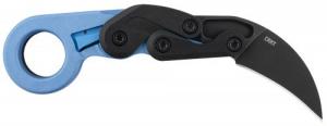 CRKT Provoke Blue Metallic 2.47" Folding Hawkbill Plain Black Stonewash 1.4116 Steel Blade Blue Metallic Grivory Handle - 4041B