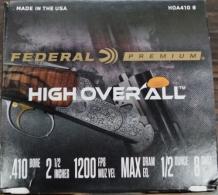 Federal Premium High Overall 410 GA Ammo  2.5"  1/2 oz # 8 shot  25rd box - HOA4108