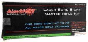 AimShot Master Kit Multi-Caliber Bore Sight with Red 650nM Laser, Uses L736 Button Cell Batteries & 2 AAA Batteries for Battery  - KTMASTER2RED