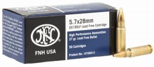 FN 10700012 High Performance 5.7x28mm 27 gr 1890 fps Lead Free Hollow Point 50 Bx/40 Cs