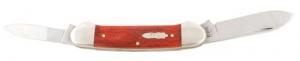 Case Canoe Folding Spear/Pen Plain Mirror Polished Tru-Sharp SS Blade/Smooth Red Bone Handle - 11326