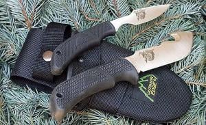 Outdoor Edge Fixed Set AUS-8 Caper/Skinner w/ Gut Hook Blade Kraton - KO1N