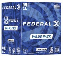 Federal 747 Champion Training 22 LR 36 gr Lead Hollow Point (LHP) 525 Per Box/ 10 Cs - 10