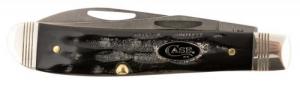 Case 65093 Trapper Mini 2.70"/2.74" Folding Clip/Wharncliffe Plain Stonewashed Satin S35VN SS Blade/Rough Black Handle - 201