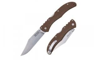 Cold Steel Range Boss Folding Clip Point Plain 4034 SS Blade 5.25" Flat Dark Earth Zy-Ex Handle Blister Pack - CS20KR9Z