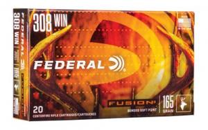 Federal Fusion Soft Point 308 Winchester Ammo 165 gr 20 Round Box - F308FS2